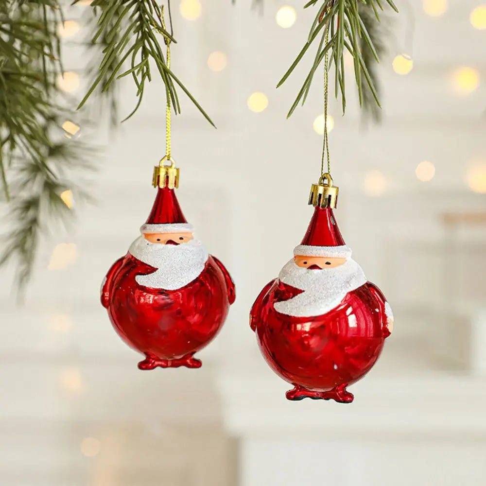 2PCS Red&white Christmas Hanging Decoration Santa Clause Camera Owl Xmas Ornament Ball Shopwindow Plastic Xmas Baubles