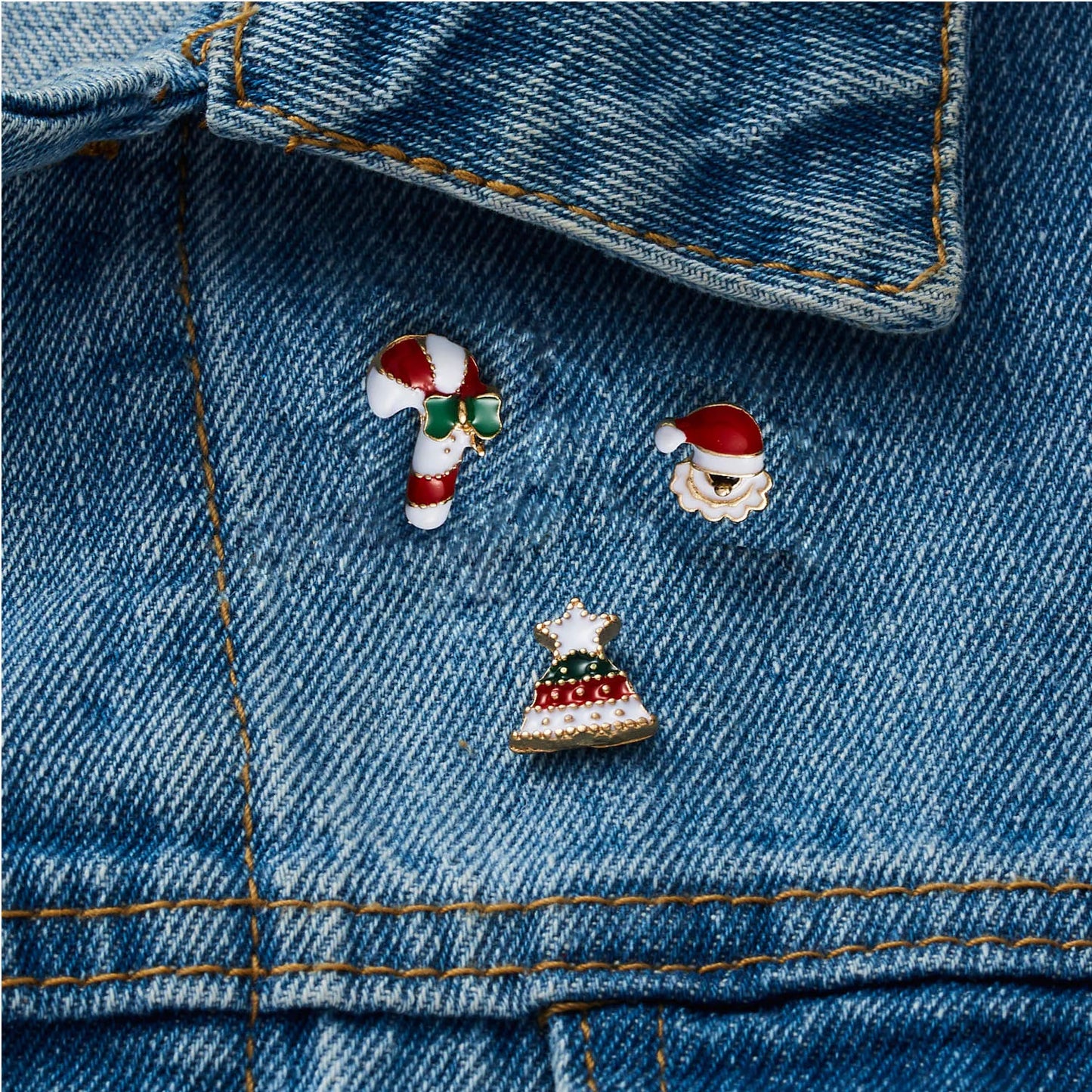 3pcs/set Christmas Gift For Women Men Brooches Enamel Pins Santa Claus Bell Elk Snowflake Xmas Tree Brooch New Year Pin