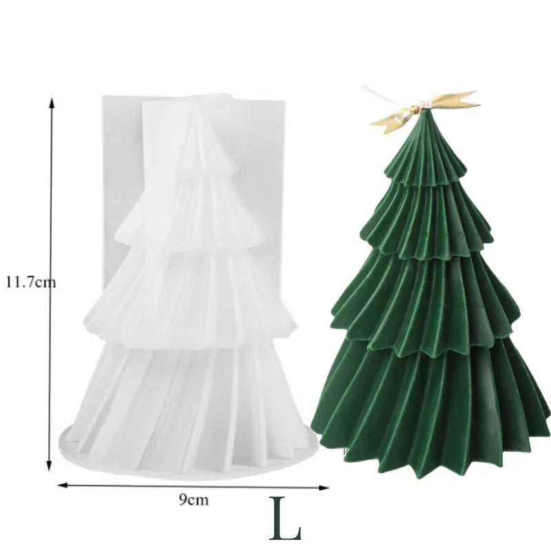 3D Christmas Tree Candle Silicone Mould DIY Christmas Candle Making Kit Handmade Soap Plaster Resin Baking Tools Holiday Gifts