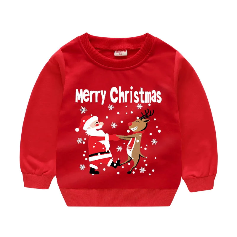 Christmas Sweater/Pullover X'mas Gift Tops Children Outfit Cotton Sweatshirts 1-6Years