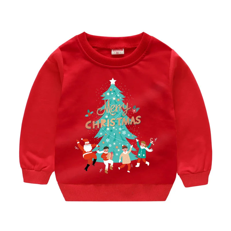 Christmas Sweater/Pullover X'mas Gift Tops Children Outfit Cotton Sweatshirts 1-6Years