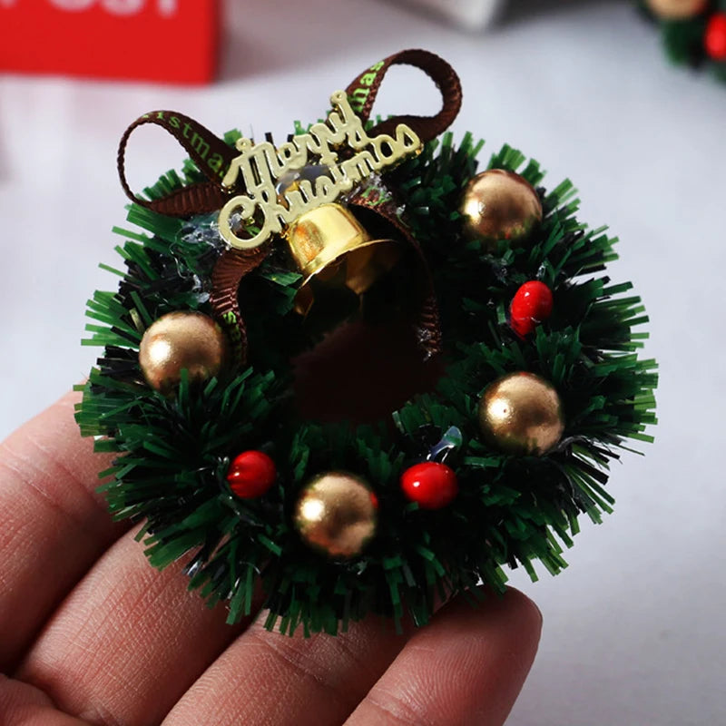 1pc Miniature Wreath Doll House Christmas Tree Decoration Dollhouse Accessories