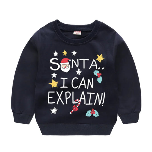 Christmas Sweater/Pullover X'mas Gift Tops Children Outfit Cotton Sweatshirts 1-6Years