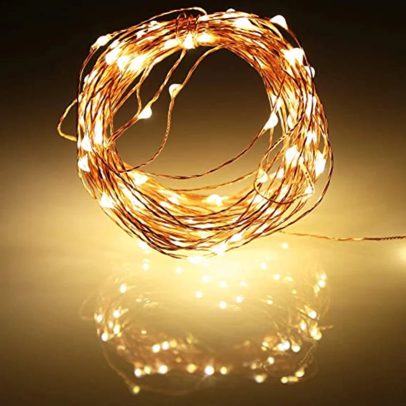 Fairy Lights Battery Operated Centrepiece Table Decorations Party Christmas Copper Wire String Lights Battery Powered