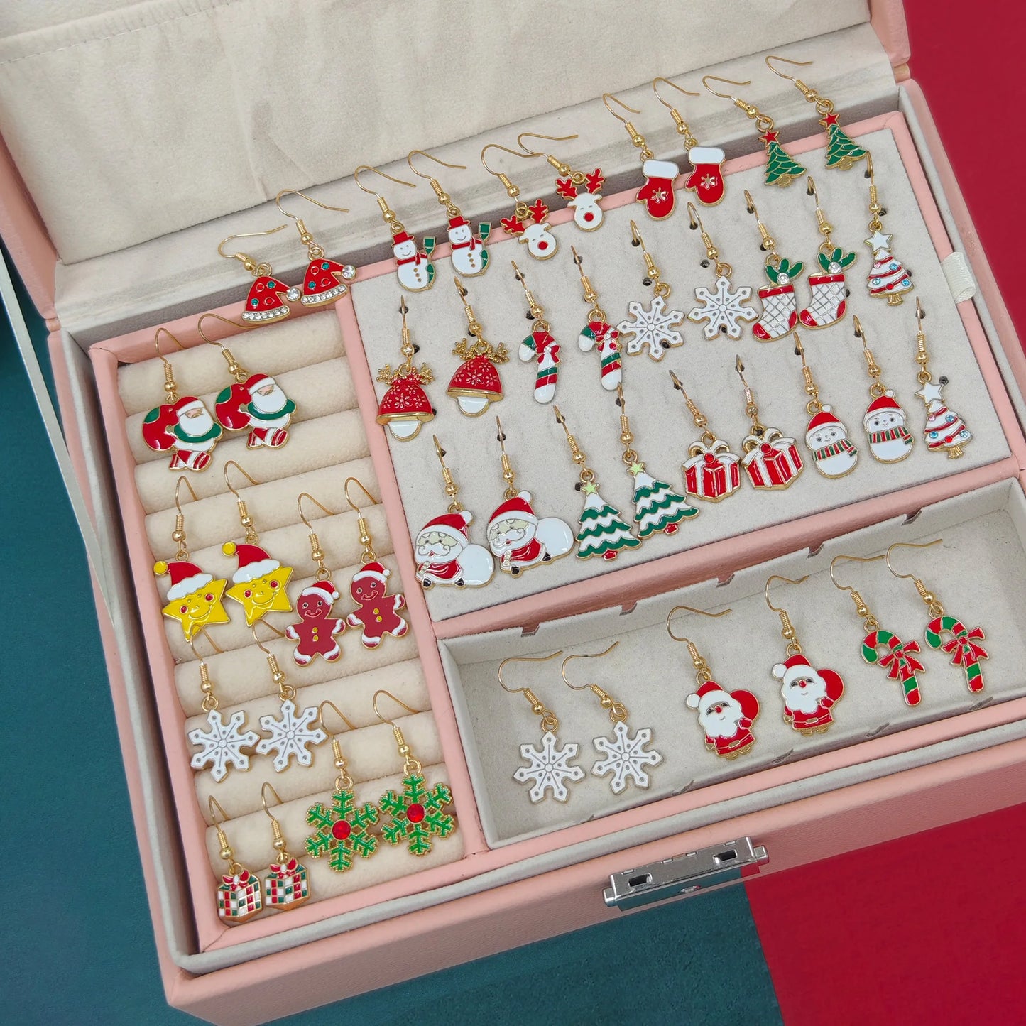 10/20/40pcs Christmas Earing Set - Elk, Santa Claus, Christmas, Tree, Earrings for Women