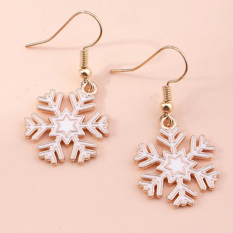 Merry Christmas Drop Earrings for Women Christmas Tree Deer Santa Dangle Earrings New Year Jewelry Gifts