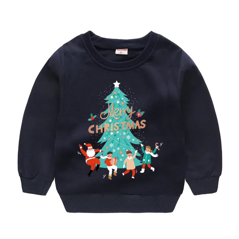 Christmas Sweater/Pullover X'mas Gift Tops Children Outfit Cotton Sweatshirts 1-6Years