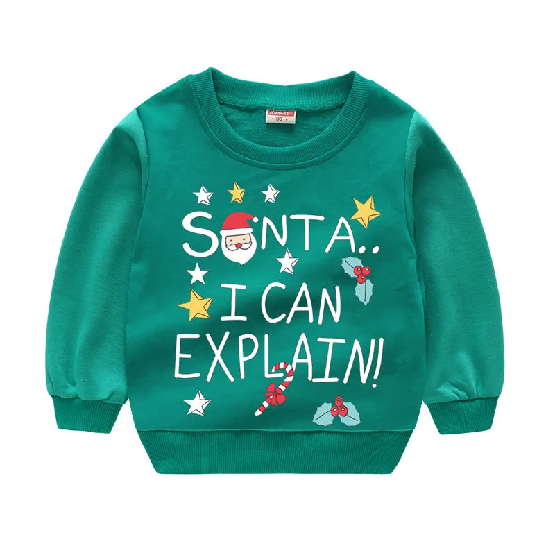 Christmas Sweater/Pullover X'mas Gift Tops Children Outfit Cotton Sweatshirts 1-6Years