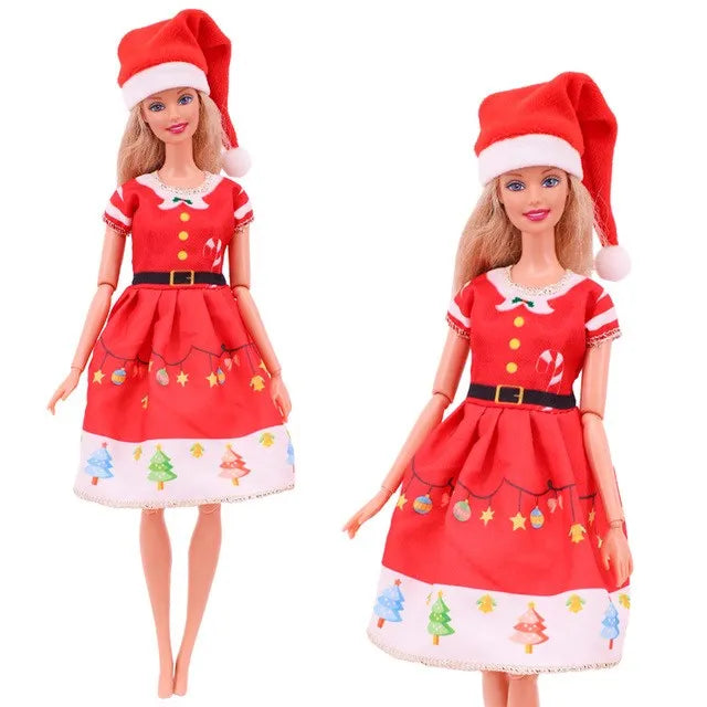 Barbies Clothes Doll Christmas Dress Accessories,Toy Tree,Santa Claus Set For 11.8inch ,30Cm Ken Clothing ,Girls Birthday Gift (Does not include Doll)