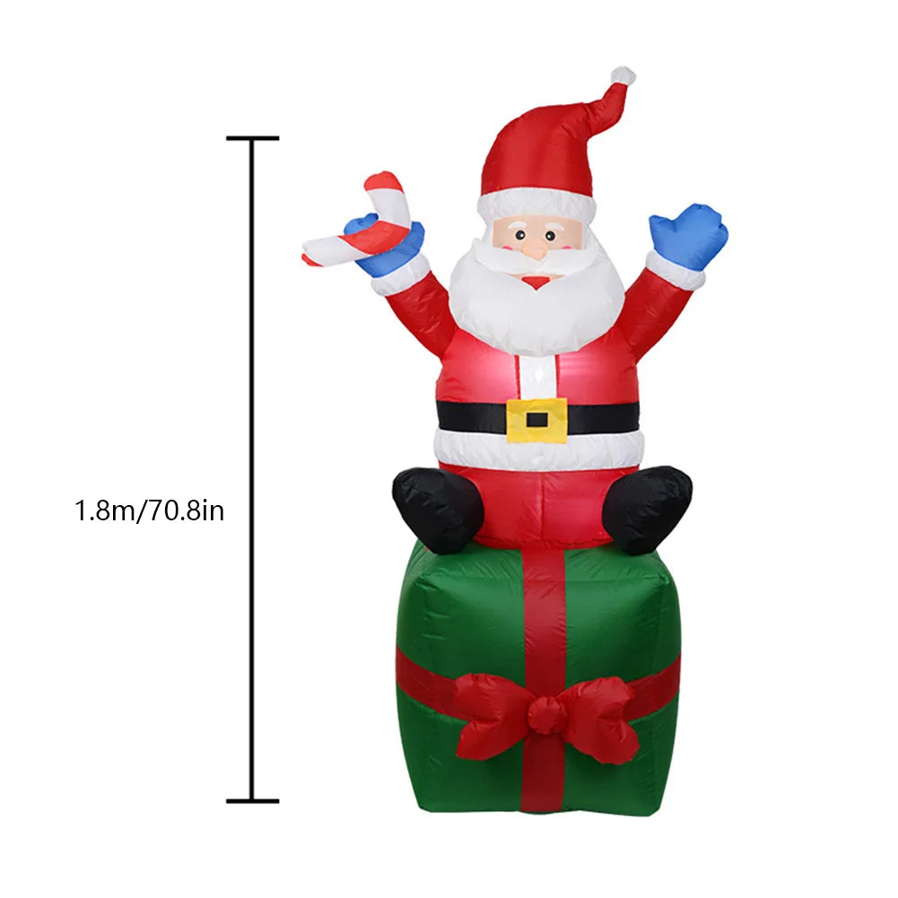 2024 Christmas Decoration Inflatables Beach Snowman with LED for Xmas Party Indoor Outdoor Courtyard Props Ornament Toy