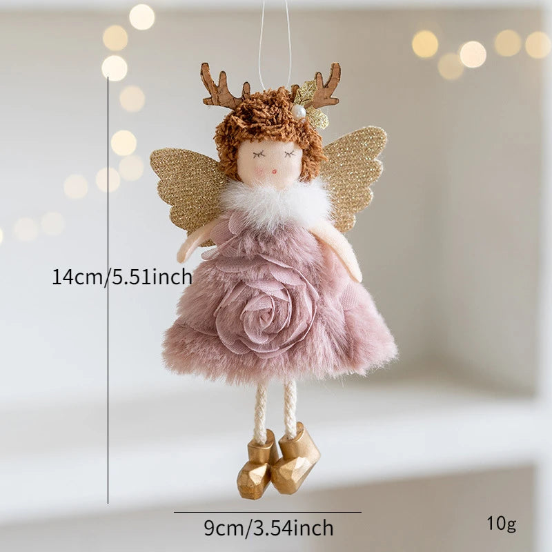 Christmas Tree Pendant Plush Hanging Xmas Decoration Charms New Year Gifts