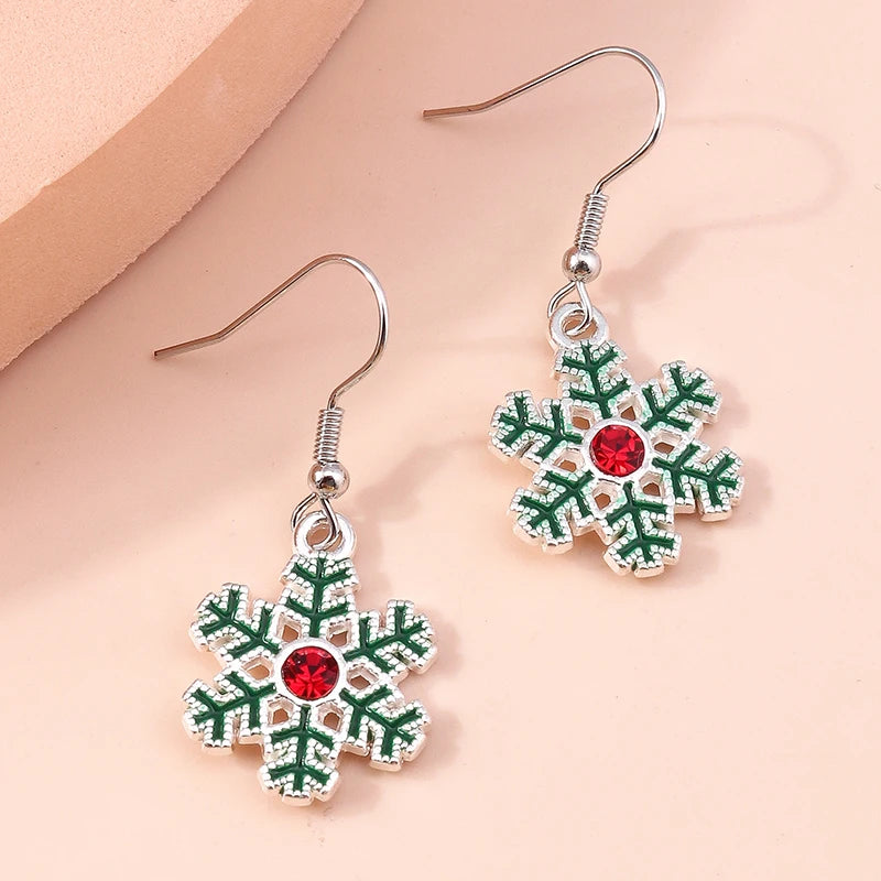 Merry Christmas Drop Earrings for Women Christmas Tree Deer Santa Dangle Earrings New Year Jewelry Gifts