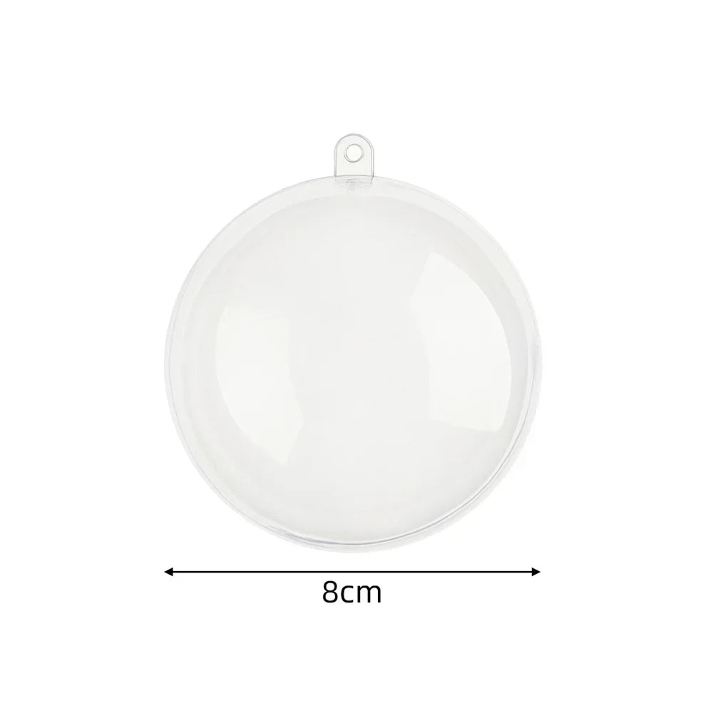 Transparent Christmas Ball Decor Plastic Fillable Bauble Xmas Tree Hanging Ornaments or Decoration for Party