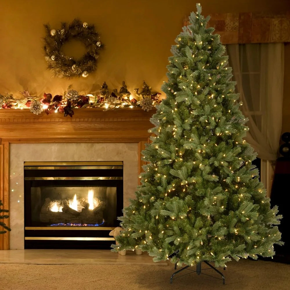 Pre-Lit 'Feel Real' Artificial Full Down swept Christmas Tree, Green, Douglas Fir, White Lights, Includes  Christmas