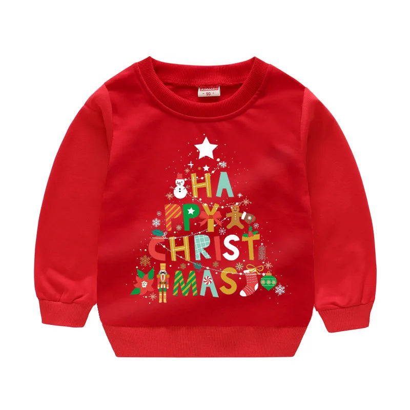 Christmas Sweater/Pullover X'mas Gift Tops Children Outfit Cotton Sweatshirts 1-6Years