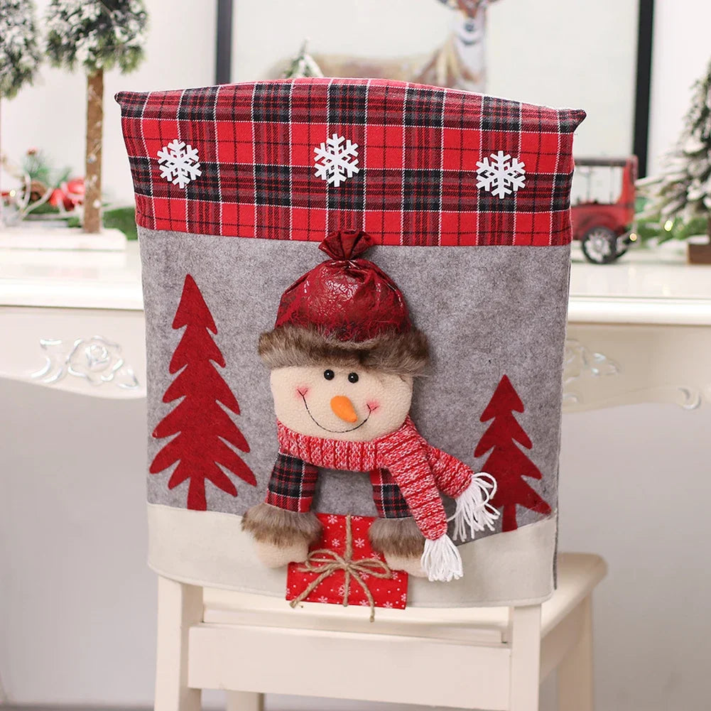 Christmas Chair Cover Marry Christmas Decorations For Kitchen Table Dinner Chair Seat Cover Xmas Party 2025 New Year Home Decor