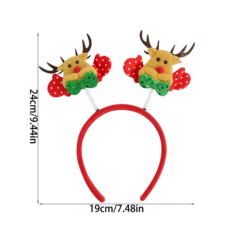 Christmas Headband Kids Adult Santa Claus Elk Xmax Tree Hair Accessories Photo Props Christmas Decoration 2024 New Year Gifts