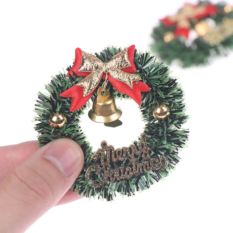 1pc Miniature Wreath Doll House Christmas Tree Decoration Dollhouse Accessories