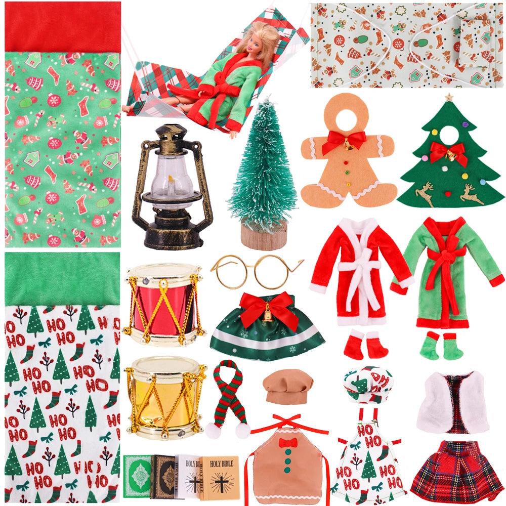 Elf On The Shelf Doll Accessories Set For barbie Doll Clothes Dress,Toys For Girls,Free Shipping,Christmas Gift