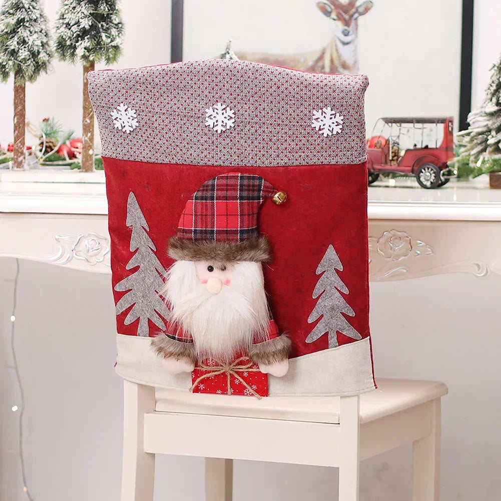 Christmas Chair Cover Marry Christmas Decorations For Kitchen Table Dinner Chair Seat Cover Xmas Party 2025 New Year Home Decor