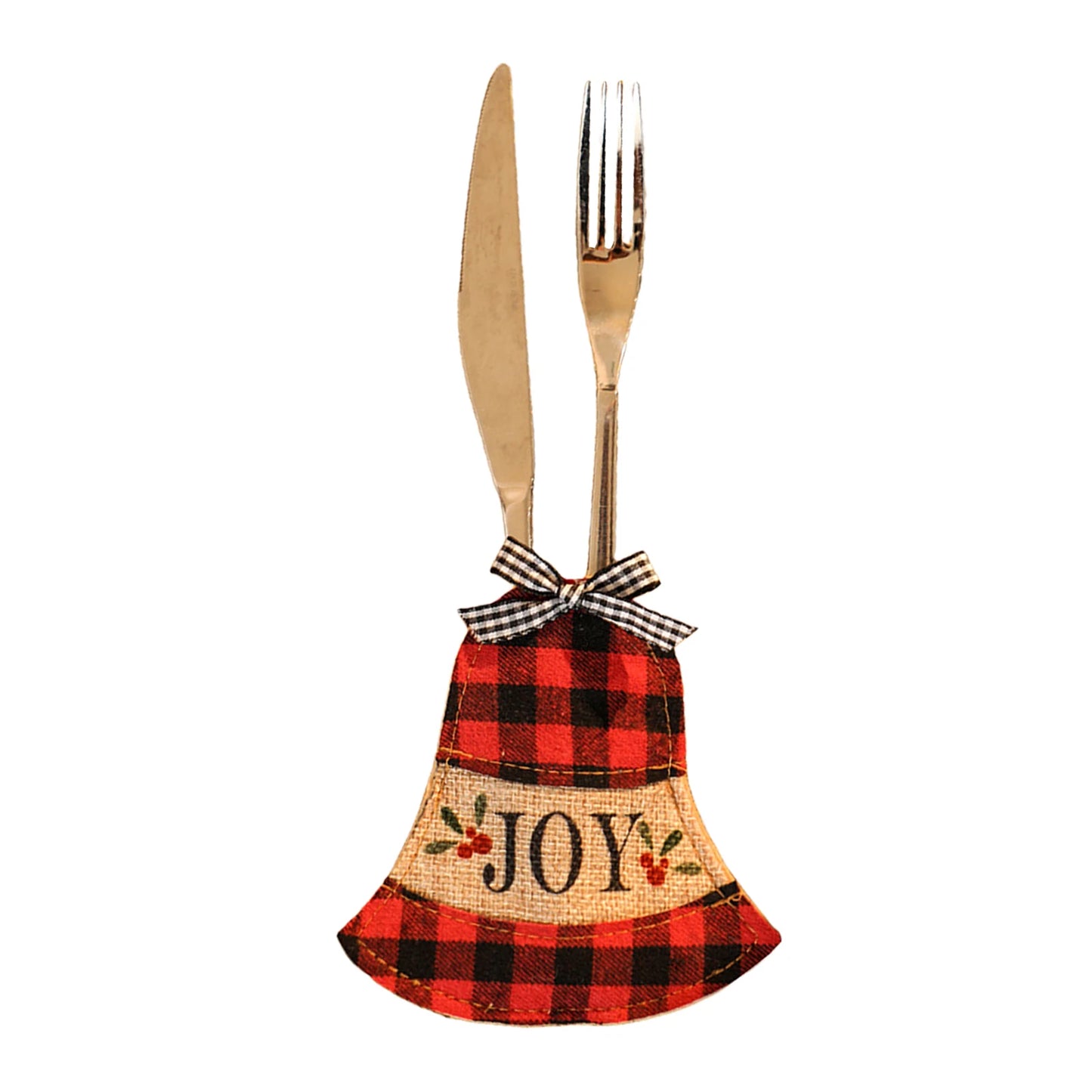 Christmas Silverware Holders Buffalo Plaid Tableware Knife and Fork Bags Pouches for Dinner Table Decor