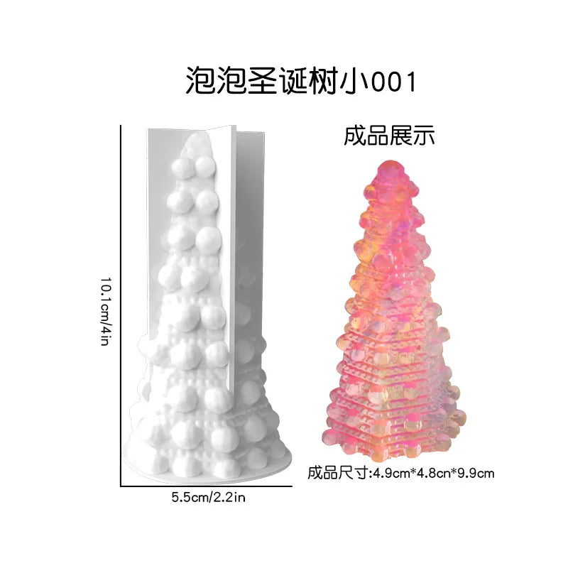 3D Christmas Tree Candle Silicone Mould DIY Christmas Candle Making Kit Handmade Soap Plaster Resin Baking Tools Holiday Gifts