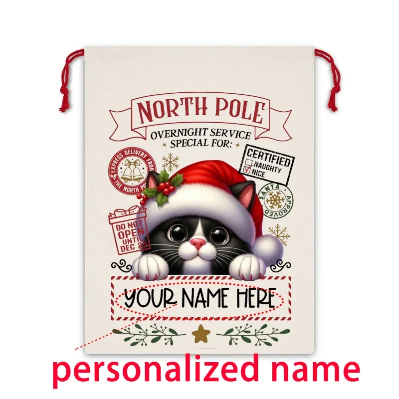 Personalised Name 30x40cm Christmas Gift Bags Santa Sack Christmas Ornaments New Year Christmas Gifts for Kids Boys Girls Teens