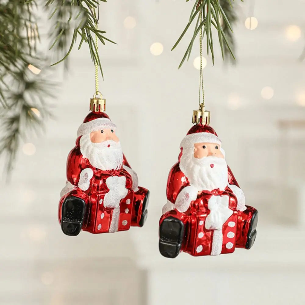 2PCS Red&white Christmas Hanging Decoration Santa Clause Camera Owl Xmas Ornament Ball Shopwindow Plastic Xmas Baubles