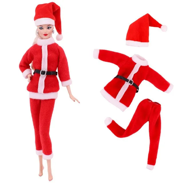 Barbies Clothes Doll Christmas Dress Accessories,Toy Tree,Santa Claus Set For 11.8inch ,30Cm Ken Clothing ,Girls Birthday Gift (Does not include Doll)