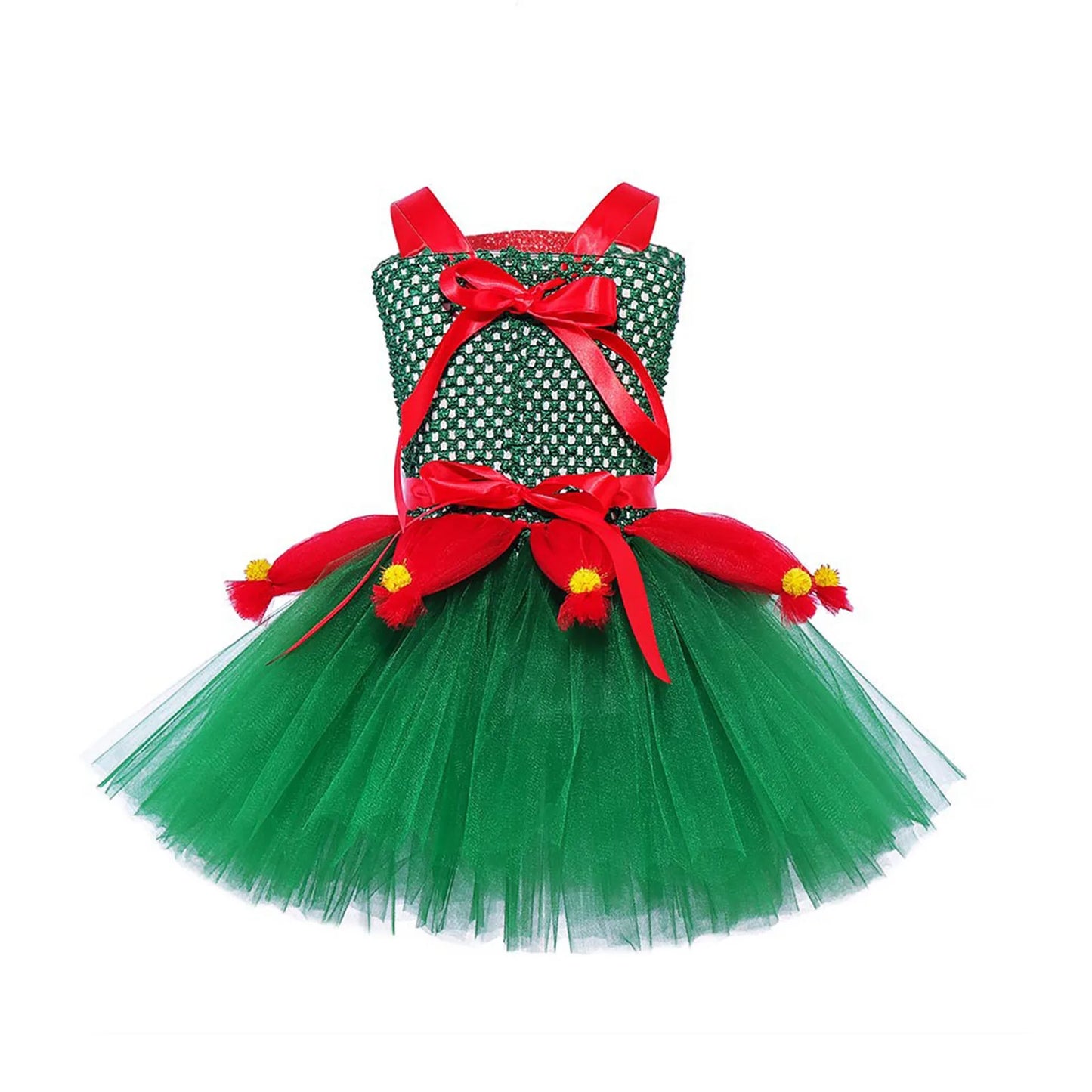 Girls Christmas Elf Costume - Xmas Play Fancy Dress-up