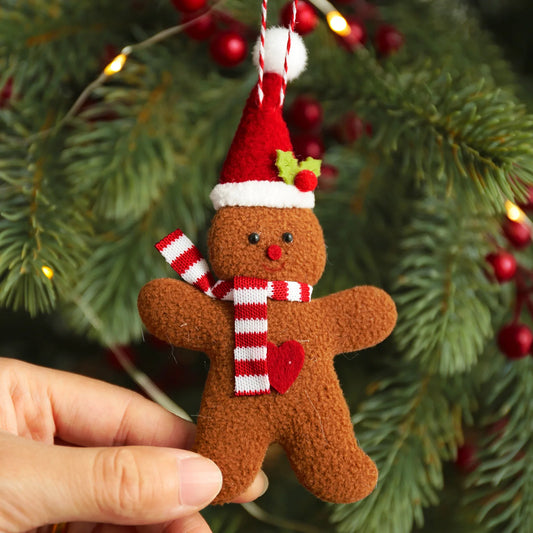 Christmas Decoration Gingerbread Man Doll, Xmas Tree Hanging Ornament, Garden Party, Home, New Year, Children Gifts, 3Pcs Set